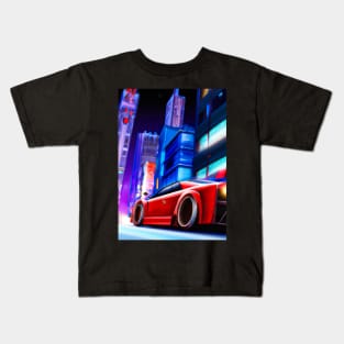 Sports car in Big City Kids T-Shirt